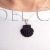 Black jet stone and silver camino scallop shell pendant