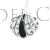 Filigree pendant black jet stone and silver scallop shell