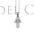 Colgante amuleto hamsa plata y circonitas