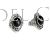 Boucles d'oreilles filigrane argent et jais