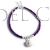 Pulsera concha plata y piedra morada