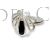 Ring Milky Way Silver and Jet scallop shell