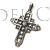 Cruz latina plata filigrana con concha de Santiago