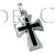 Croix latine argent et jais