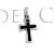 Croix latine argent et jais