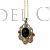 Colgante plata, azabache, oro, coral