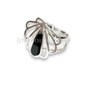 Milky way Ring Plata y azabache