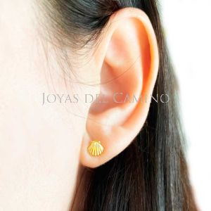 Pendientes Concha Santiago de Compostela oro