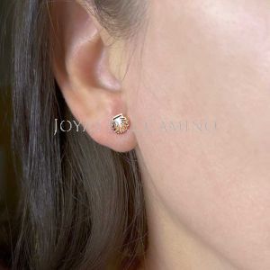 Pilgrim Shell Earrings White and yellow gold