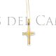 Colgante cruz latina dos oro blanco y amarillo