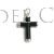 Colgante cruz latina azabache y plata