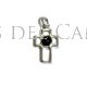 Colgante plata y azabache cruz latina