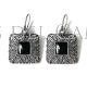 Pendientes prata e acibeche filigrana cuadrado
