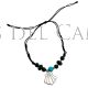 Pulsera concha buen camino lapilazuli y azabache