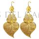 Pendientes corazón de Viana dourados