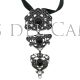 Pendentif filigrane argent orfèvre traditionnel noir jais