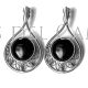 Pendientes plata y azabache filigrana Artesania de Galicia