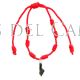 Pulsera cinco nudos rojo con figa o higa o mano de azabache