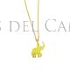 Colgante elefante buena suerte plata dorada