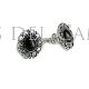 Boucles d'oreilles filigrane argent et jais