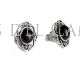 Boucles d'oreilles filigrane argent et jais