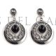 Silver and black jet handmade earrings traditional goldsworks