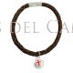 Pulsera cuero concha con cruz Santiago de Compostela