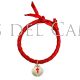 Pulsera cuero concha y cruz Santiago de Compostela Roja