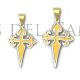 Colgante cruz de Santiago oro blanco y amarillo 18k karats