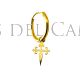 Pendiente aro Cruz Santiago Compostela oro 18k