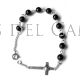 Rosario pulsera decenario un misterio plata y bolas de azabache