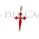 Saint James cross pendant silver red enamel handmade in Compostelle