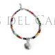 Pulsera concha de plata y piedras naturales multicolor