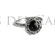 Anillo de plata y azabache filigrana