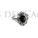 Filigraner Ring aus Silber und Jet black