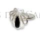 Ring Milky Way Silver and Jet scallop shell