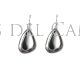 Pendientes plata y azabache moderno Fink