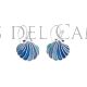 Pendientes concha santiago azul itinere