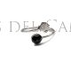 Anillo abierto plata y azabache con Concha de Santiago