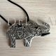 Colgante y broche elefante plata y azabache filigrana