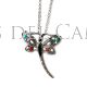 Colgante libélula azabache coral turquesa