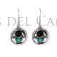 Pendientes plata azabache turquesas