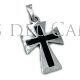 Croix latine argent et jais