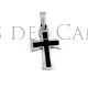 Croix latine argent et jais