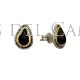 Pendientes plata azabache oro