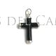 Colgante cruz latina azabache y plata