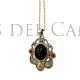 Colgante plata, azabache, oro, coral