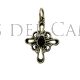Cruz latina plata y azabache filigrana