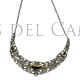 Gargantilla plata azabache y oro