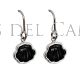 Pendientes concha plata y azabache